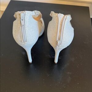 Nina Shimmering Silver Heels